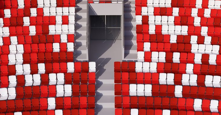 Immagine Sedili rossi e bianchi allo Stadio Louis-II