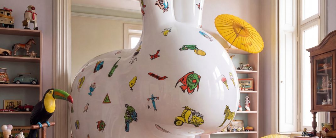 Immagine Salone del Mobile 2026: Qeeboo e Fiorucci presentano la nuova Rabbit Chair tra moda, design e colore