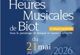 Immagine Biot, torna il Festival Heures Musicales 2026: Capuçon, Bruce Liu e giovani talenti per la 43ª edizione