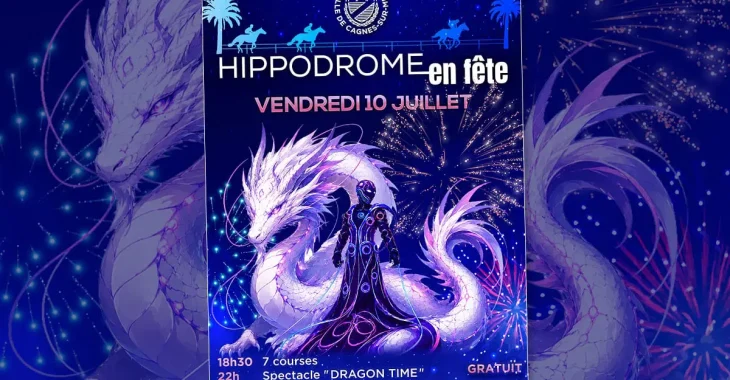 Immagine Cagnes-sur-Mer Grand Prix 2026 at the Côte d’Azur Racecourse: Horse Races, “Dragon Time” Show and Fireworks on July 10