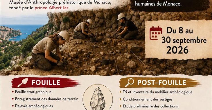 Immagine Le Musée d’Anthropologie Préhistorique de Monaco ouvre les candidatures pour une bourse de doctorat 2027 en paléoanthropologie et archéologie paléolithique