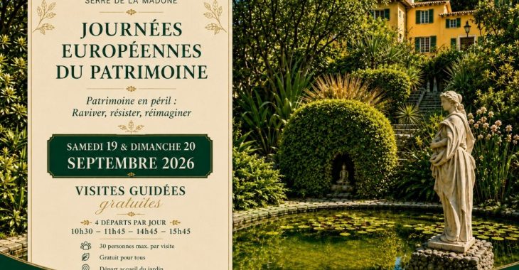Immagine Journées Européennes du Patrimoine 2026 a Mentone: la Serre de la Madone apre le porte al suo patrimonio da salvare