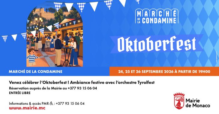 Immagine Oktoberfest a Monaco 2026: la Condamine si trasforma in Baviera dal 24 al 26 settembre Immagine Oktoberfest a Monaco 2026: la Condamine si trasforma in Baviera dal 24 al 26 settembre